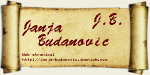 Janja Budanović vizit kartica